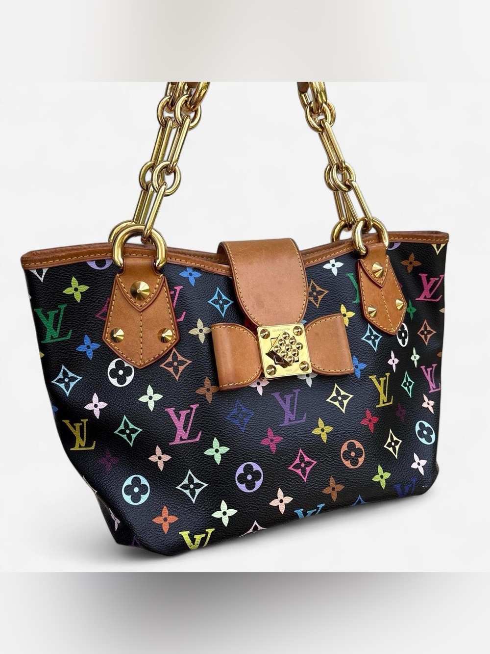 Authentic Louis Vuitton x Takashi Murakami monogram multicolored Annie hand bag